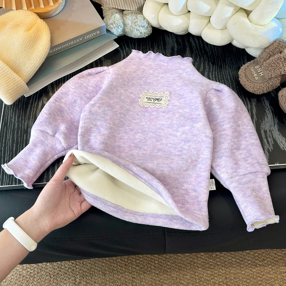 Neues Mädchen-Unterhemd für Herbst und Winter, Verdickt mit Fleece-Futter, Dehnbar, Warm, Weich und Bequem für Kinder und Babys – Detail 15