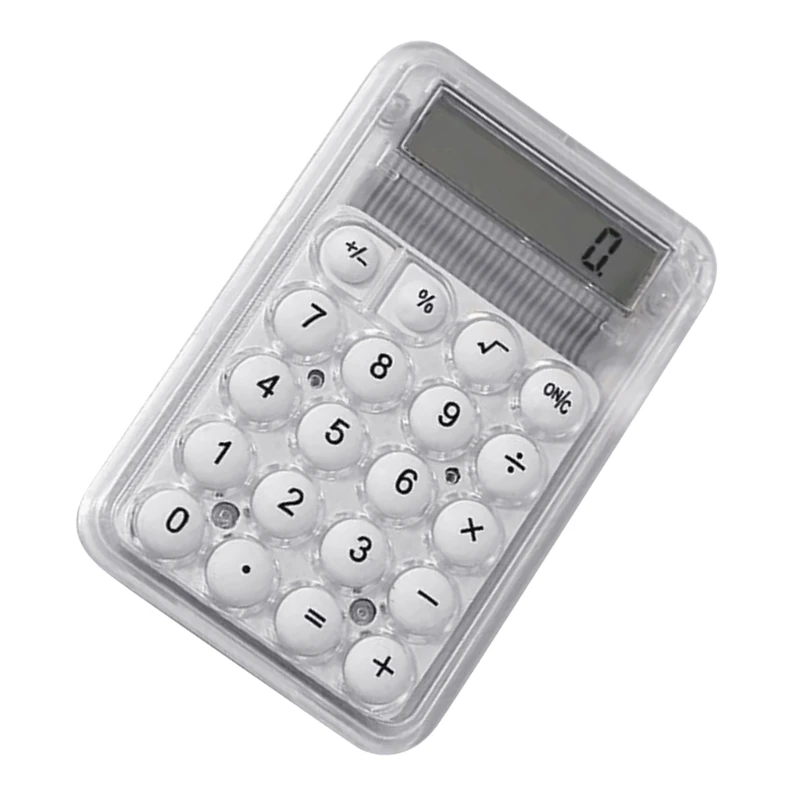 Clear Candy Color Calculator with Large LCD Display, 8 Digit Mechanical Calculator Pocket Calculator for Studnet Teacher