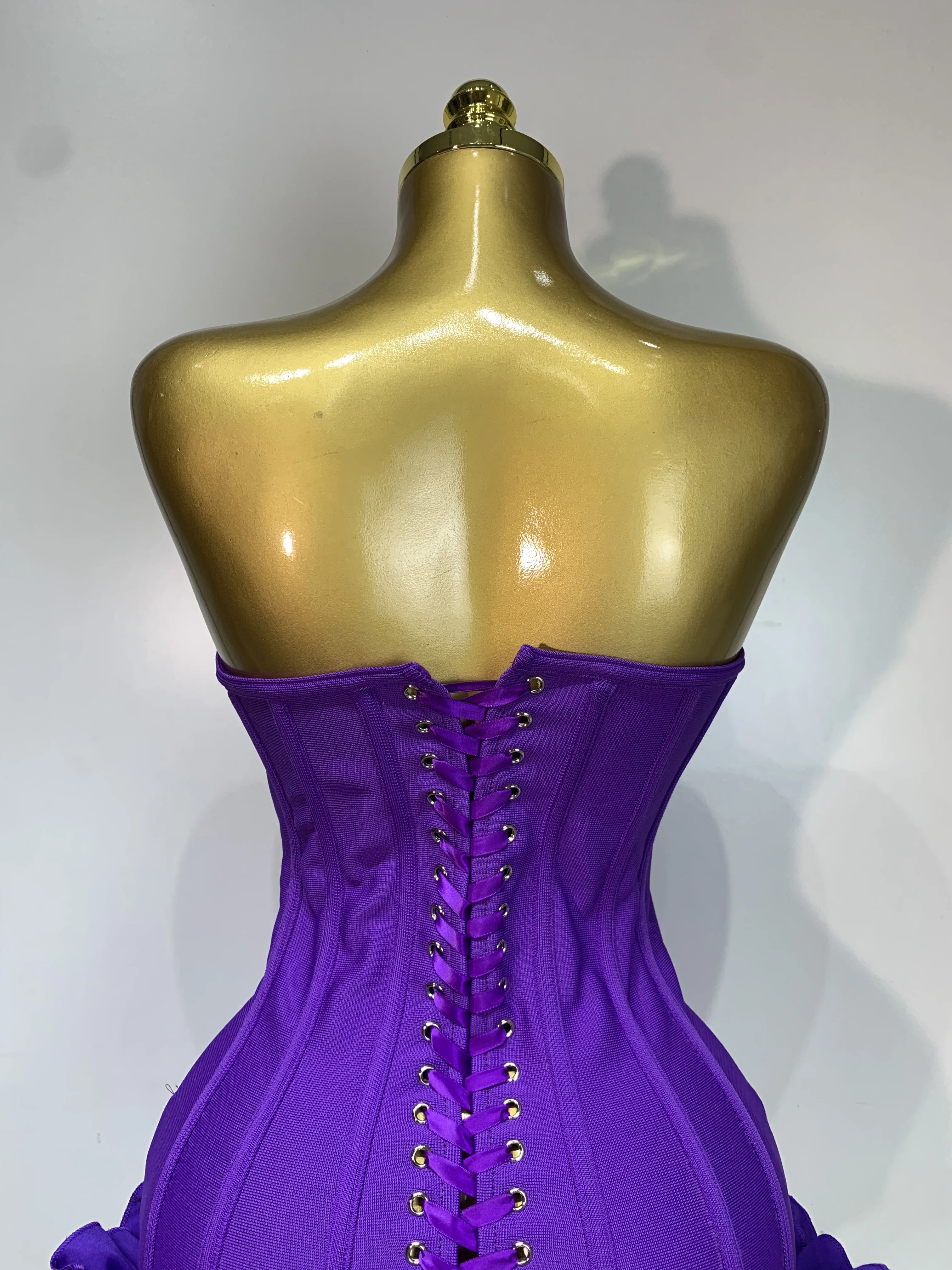Women Sexy Strapless Backless Flower Embellished Mini Bandage Dress Bodycon Celebrity Party Cocktail Evening Party Club Dresses 210 S0f06459b57e24bb9b0710dc400756c49P