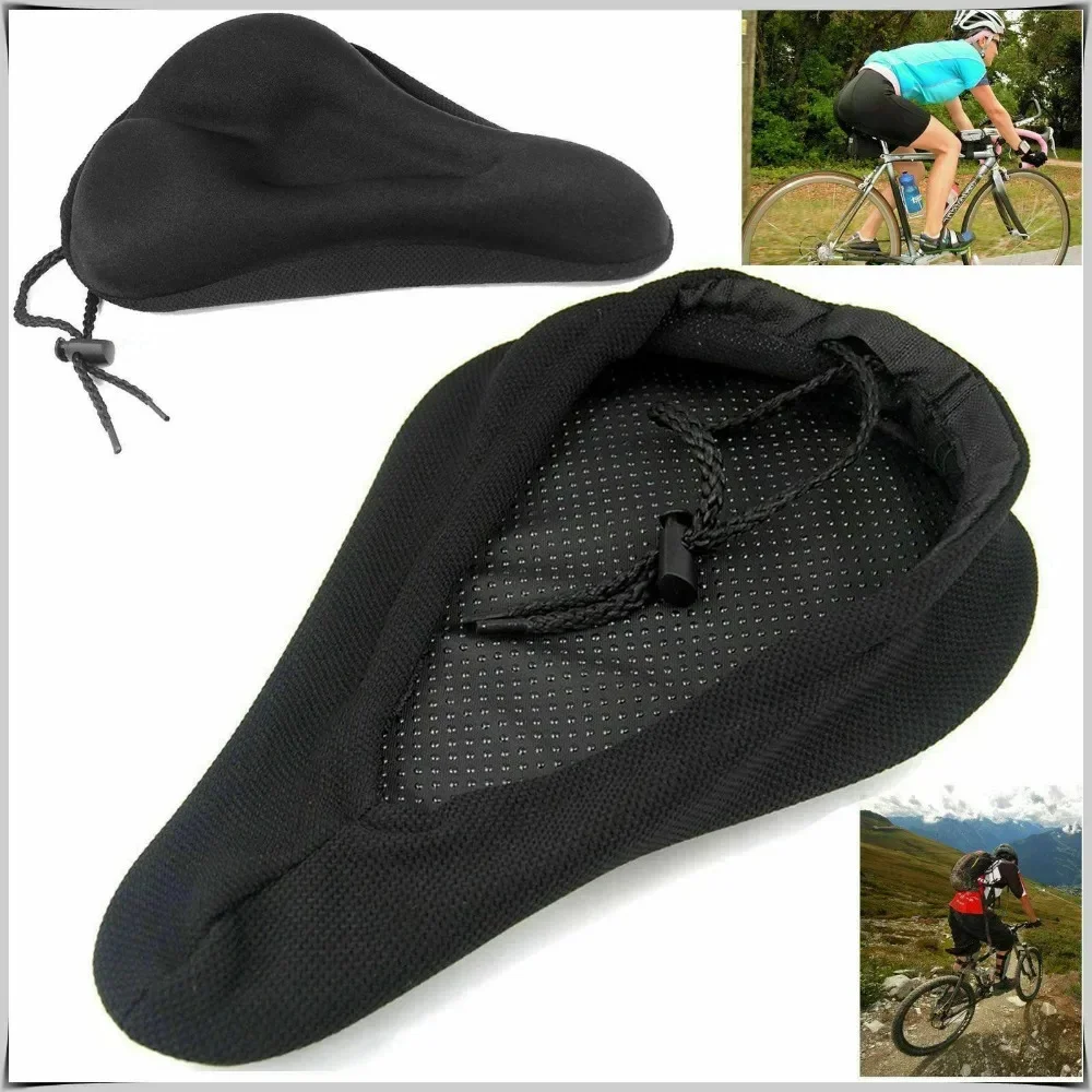 Cycling Seat Cushion Cover Breathable Optics 3D Mountain Bike Super Soft Seat Cushion Silicone Sponge Gel Bicycle Accessories ﻿