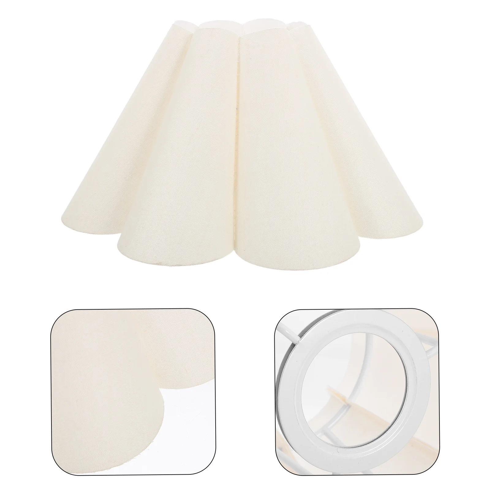 Petal Lamp Shade Fabric Lampshade Vintage Decor Decorative Shades for Table Decorate Floral Beige