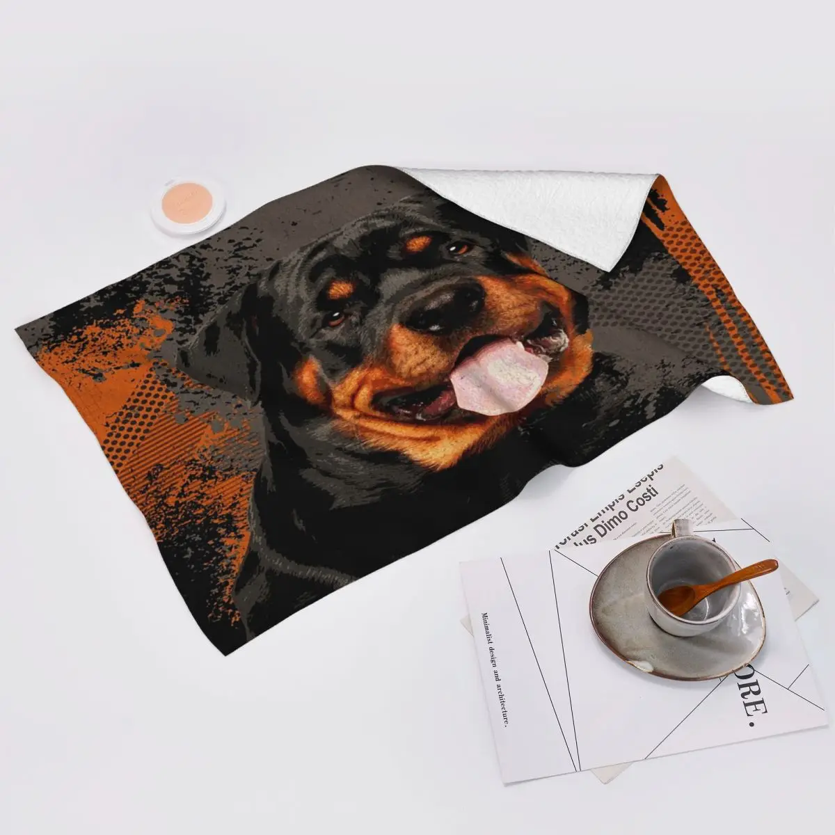 Custom Rottweiler - Metzgerhund Digital Art Soft Face Towel Quick Dry Pool Bath Cotton Towels Absorbent