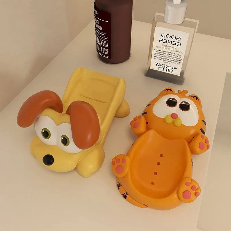 

Hot New Cute Cartoon Garfields Accessories Oddy Desktop Bath Soap Box Birthday Moving Gift Decorative Ornaments Gifts