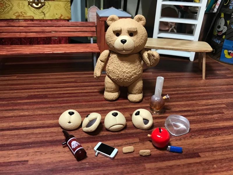 ตุ๊กตาหมีเท็ดดี้แบร์2เท็ดดี้006TED น่าตื่นตา Yamaguchi หมายเลข Revoltech ภาพยนตร์ทำจาก PVC บรรจุกล่องของขวัญของเล่นตุ๊กตาขยับแขนขาได้10ซม.