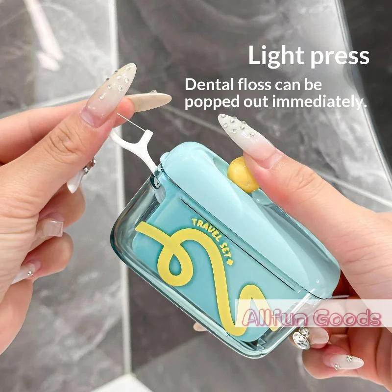 Dental Type Floss Storage Box Bounce Out Design Dental Floss Dispenser Refillable Teeth Cleaning ToothPick With Teeth Sticks