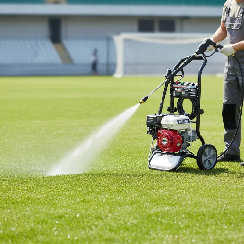 

Pressure washer, adjustable, portable, easy to operate, ideal for football field lawn cleaning