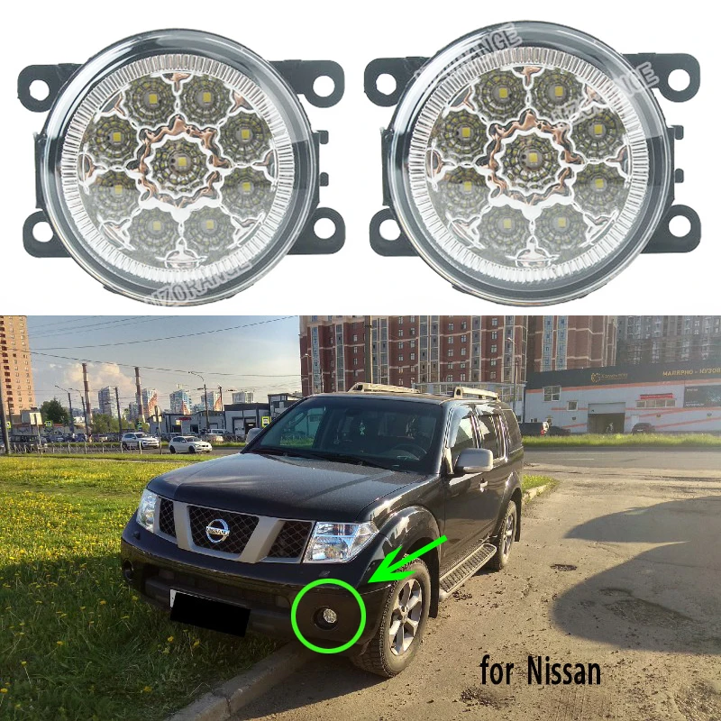 2x Fog Lights LED Headlight for NISSAN Pathfinder R51 Navara d40 note e11 NV200 Titan Armada Frontier Xterra Fog Light Fog Lamp