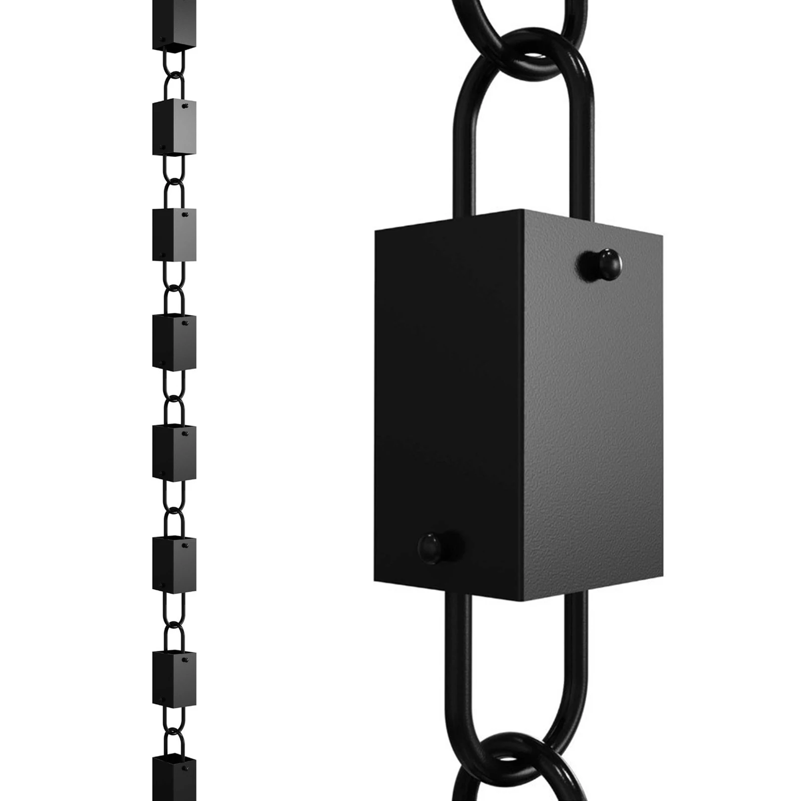 Aluminum Alloy Square Rain Chain Black-Powder Coated Durable Drainage Rain Chain for Home and Garden Decorations