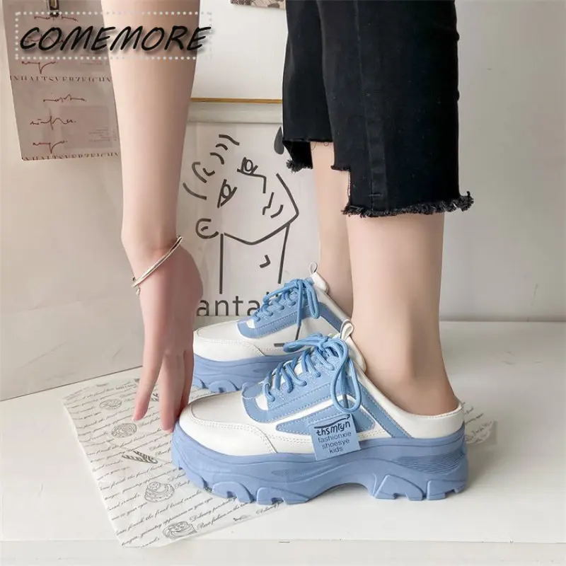 Women Shoes 2023 New No Heel Daily Casual Shoes Non-slip Lace Up Female Platform Shoes Plus Size Sneakers Women Zapatillas Mujer