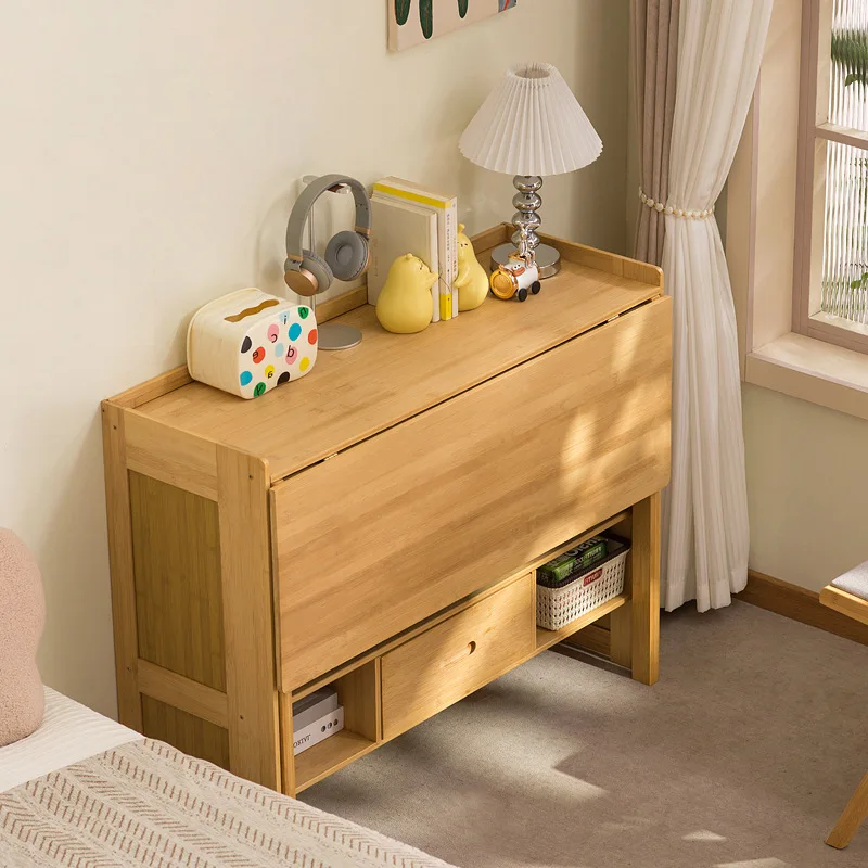 Multifunctional folding desk student household table bedroom small apartment study table writing table solid wood