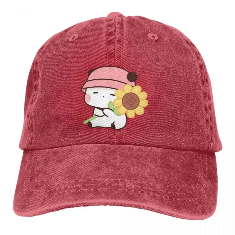 

Washed Men's Baseball Cap Sunflower Bubu Loves Flowers Trucker Snapback Caps Dad Hat Milk and Mocha Bubu Dudu Golf Hats