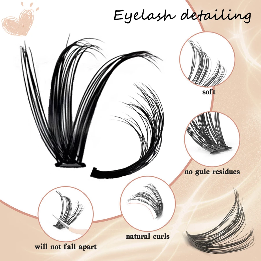 240 clusters de cílios diy europeu e americano internet celebridade popular cílios postiços grosso simulado segmentado único