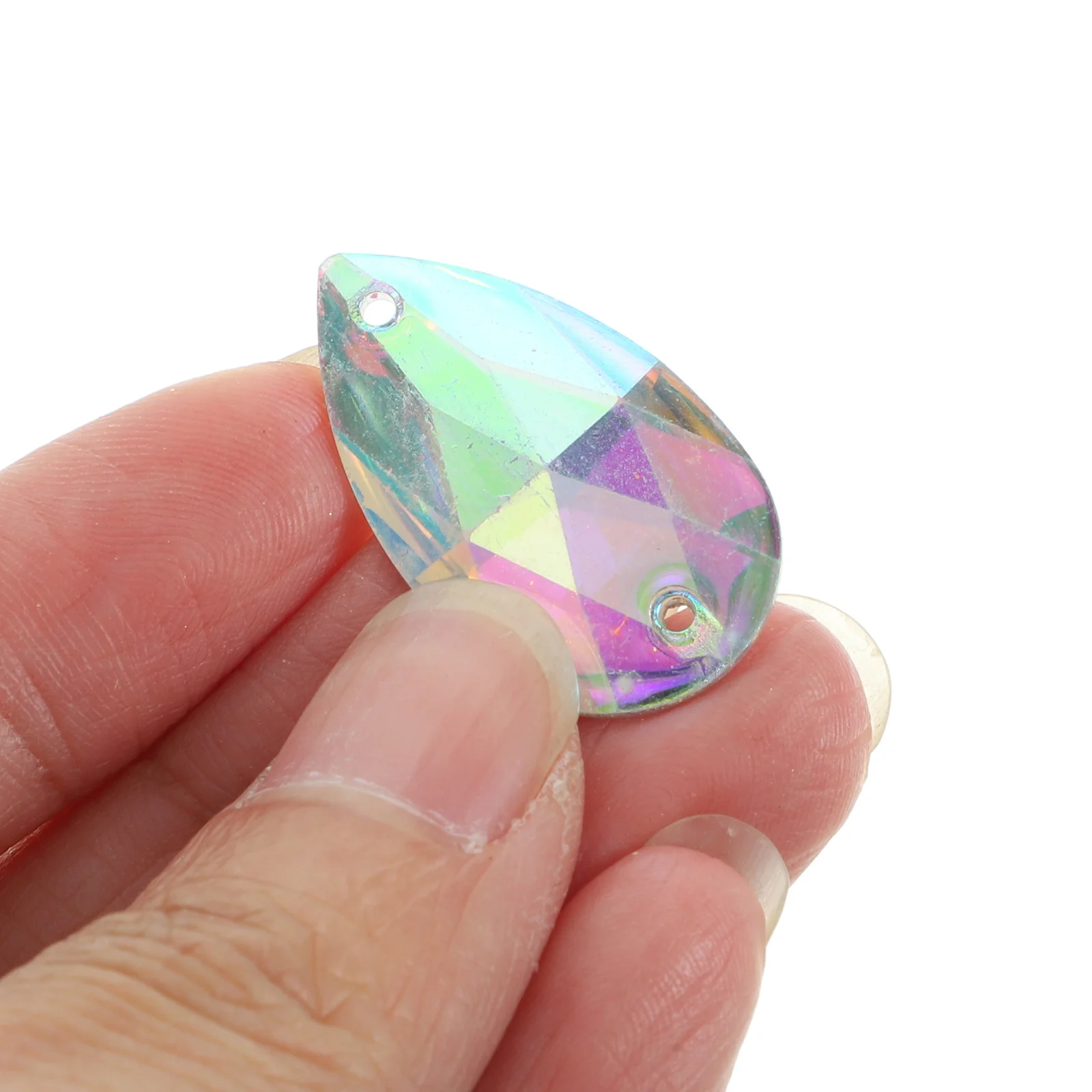 

50pcs 17X28Mm Teardrop Resin Rhinestone Flatback Crystal Beads For Sewing Gluing Craft Decoration Halloween Carnival Cosplay