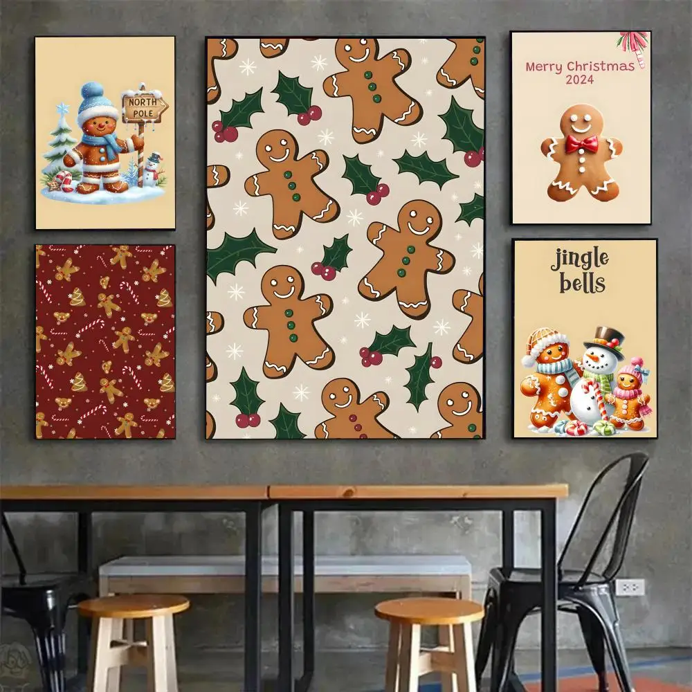 G-Gingerbread man Poster Poster Painting Wall Art Mural for Living Room Home Decor and Gifts