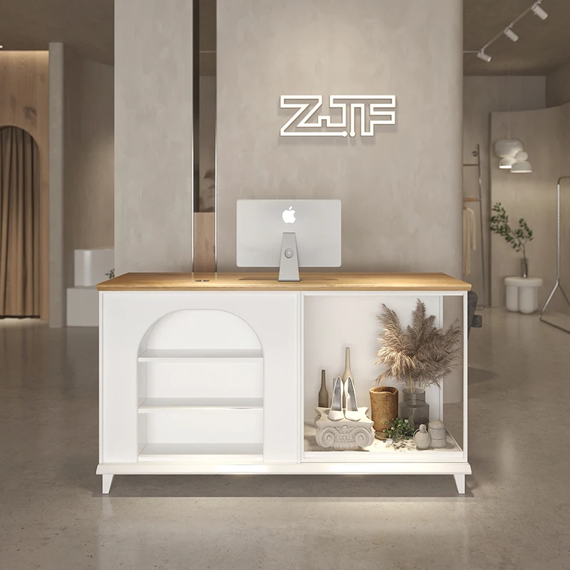 

Роскошные деловые стойки регистрации Современные деревянные стойки регистрации Кассовый аппарат Офисная мебель Receptie LLRD