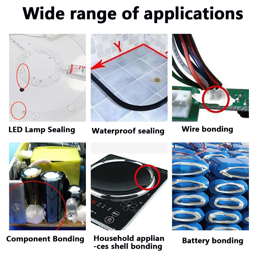 704, weißer Silikonkautschuk-RTV-Kleber mit einer Komponente, Raumtemperaturhärtung, Silikon, für elektronische Geräte, wasserfester Kleber