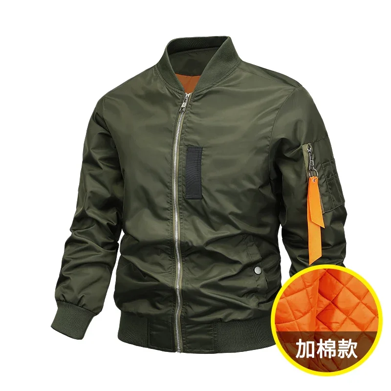 

Gorasion New Men's Solid Color Baseball Jackets Spring Autumn Winter Tough Cotton Padded Jackets Stand Collar Casual Jacket coat