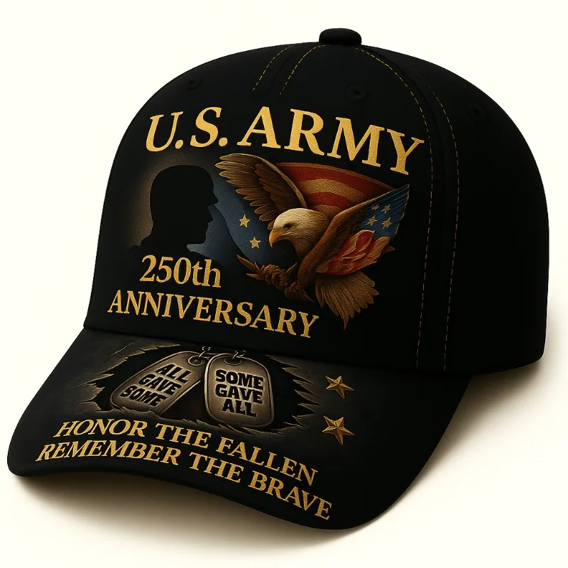 U.S. Army 250th Anniversary Emblem (1776-2026) Dad Hat - US Army 250th Anniversary Honor the Fallen Remember the Brave Cap, Coll