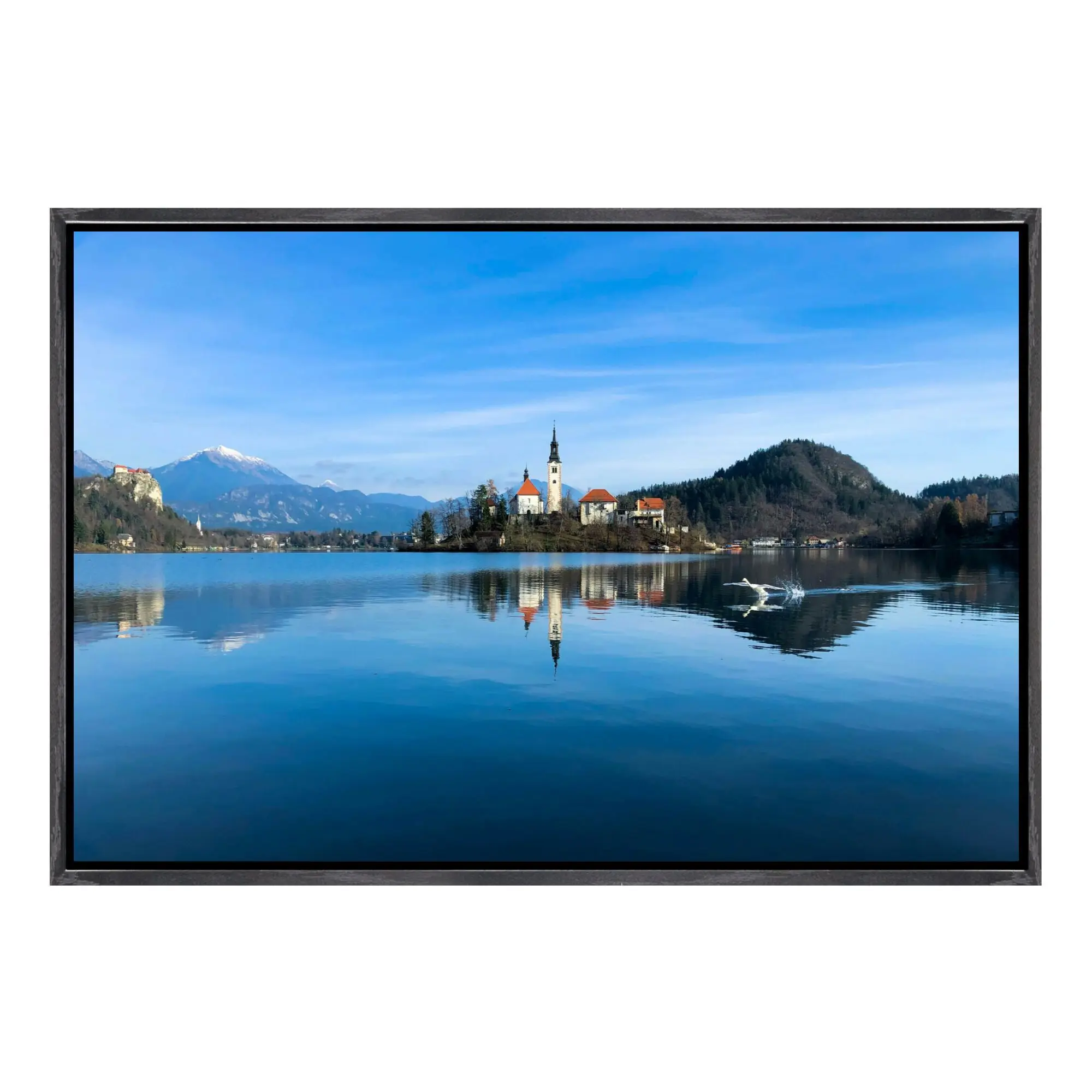 

Замок Bled и Lake Bled Слования, настенное искусство на холсте, потрясающее альпийское озеро и замок, пейзажный принт, настенный декор