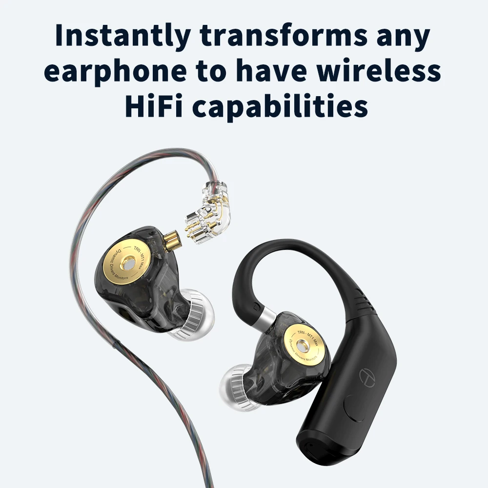 TRN BT20 Pro Wireless Bluetooth 5.3 HiFi Earphones Module Upgrade Cable /MMCX Connector Replaceable Plug Ear Hook For Moondrop