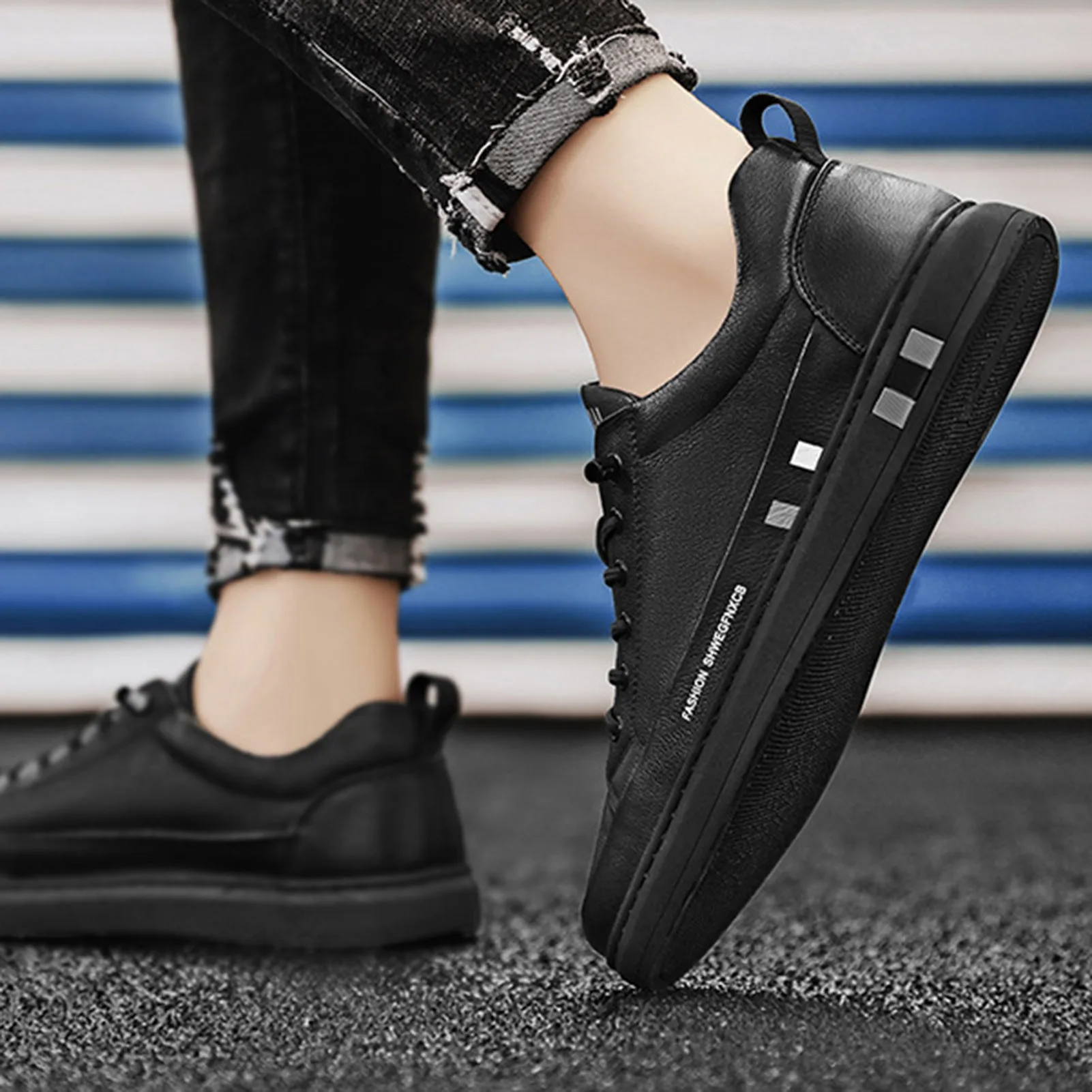 Men's Leather Flats Sneaker Trend Office Formal Lightweight Driving Shoes for Traveling Walking Wear image 6