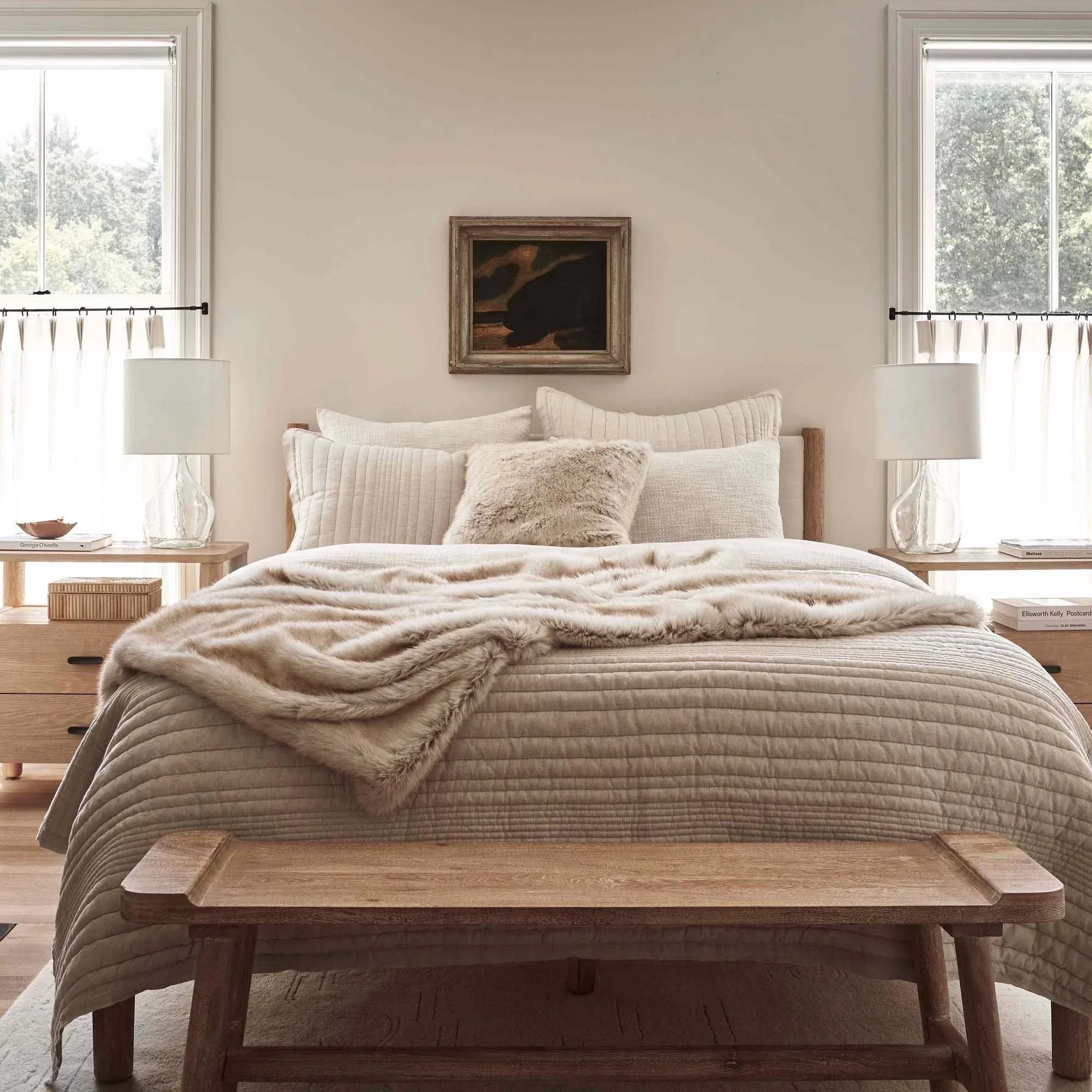 

Hot Selling Mid-Century Solid Oak Bed Frame French Style Bedroom Bed King Queen Size Contemporary Wooden Bed