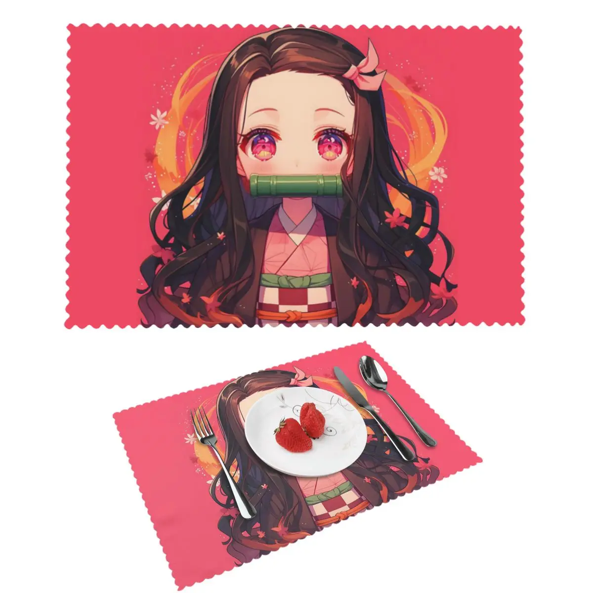 

Кимоно Nezuko Demon Slayer Kimetsu No Yaiba аниме коврик для столовых приборов моющийся коврик для обеденного стола чаша подставка для домашнего декора супер