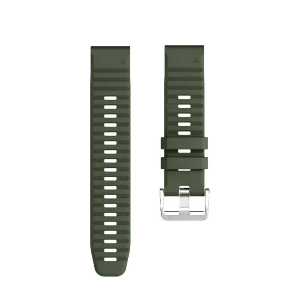 22 26mm Official Screw Silver Buckle Smartwatch Band For Garmin Fenix 6 6X Pro 5 5X Plus 7 7X Silicone Strap Quick Fit Wristband