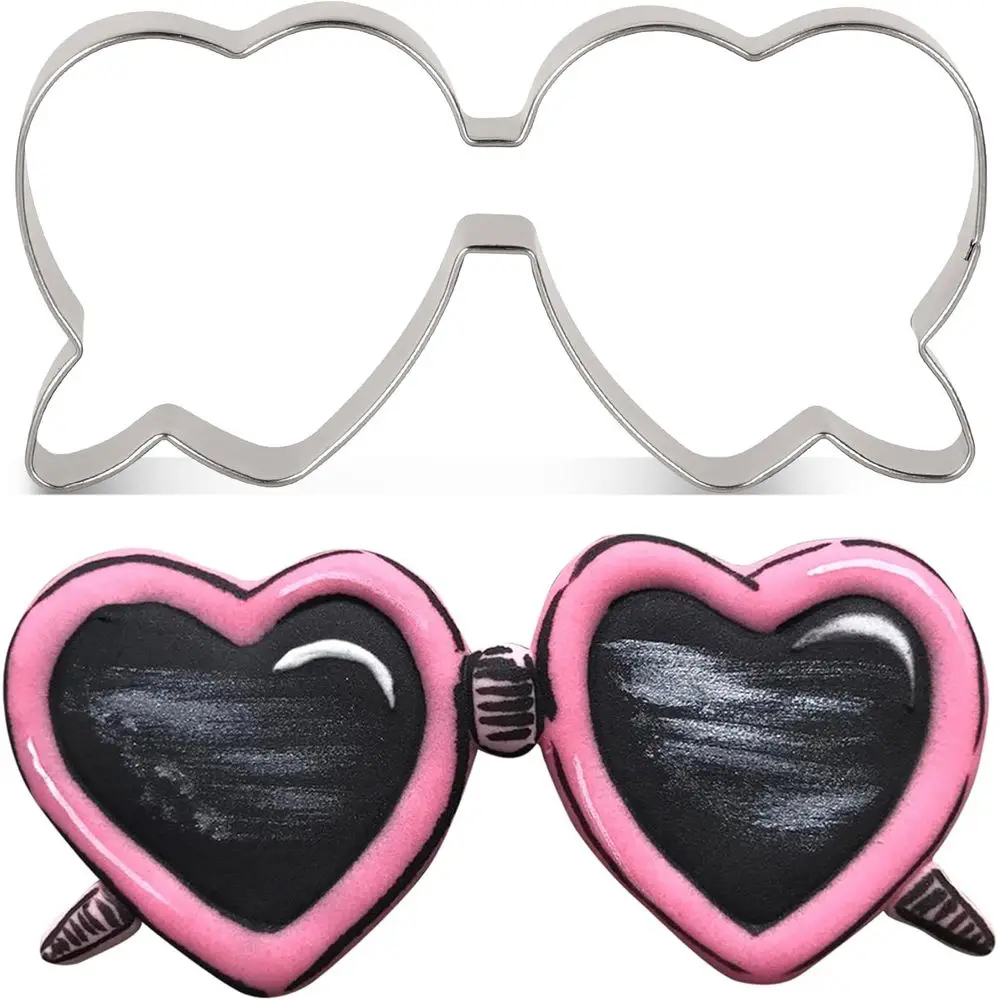Heart Shape Sunglasses Cookie Cutter Summer Beach Biscuit Cutter - 4.52 x 2.02 inch - Stainless Steel — купить у AliExpress WW