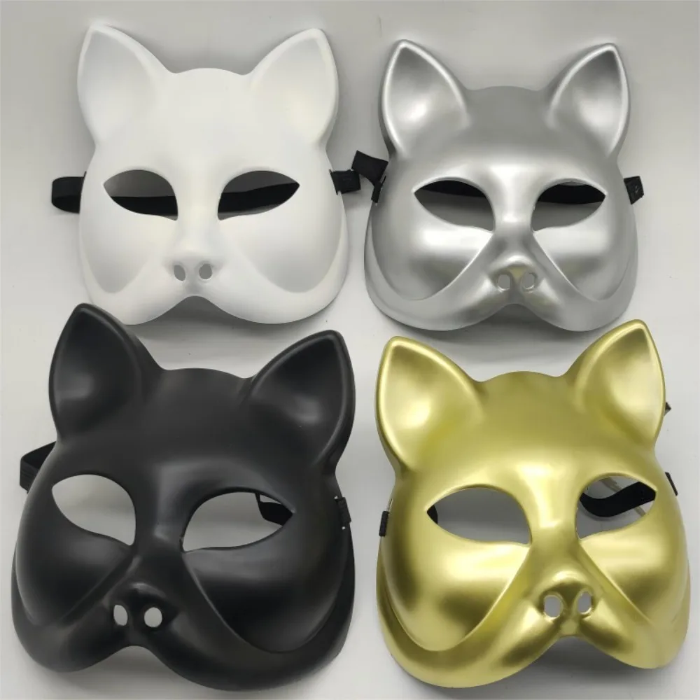 Cute Plastic Cat Half Face Mask Costume Props Anime Mask Cosplay Mask Cosplay Costume Eye Mask Halloween Mask Women