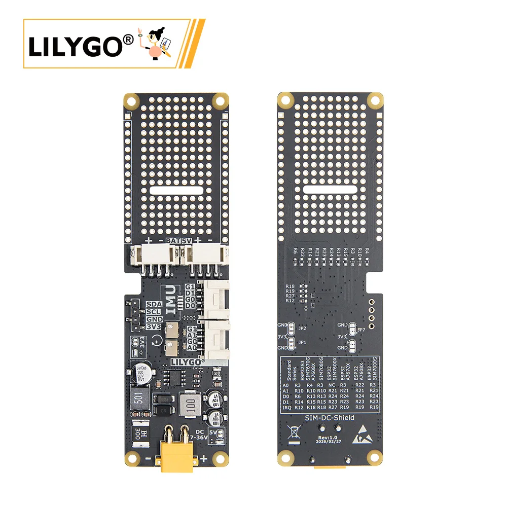 LILYGO® T-SIM-DC-Shield Supports T-SIMXX Standard Series Board