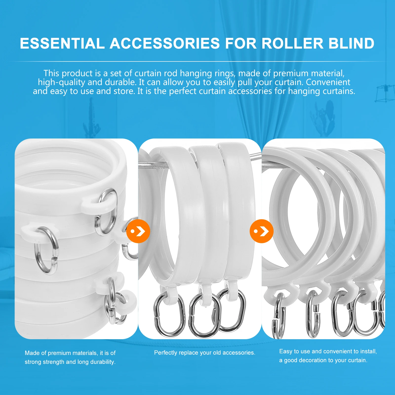 

20pcs Curtain Rings Thickened Plastic Circles Hanging Fixing Accessories For Home Window Decor Shower Curtains