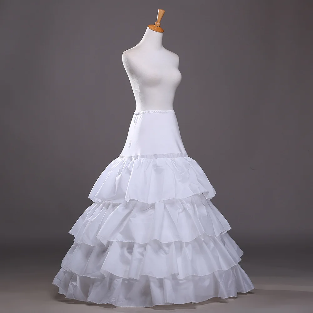 4 cerchi sottoveste per abito da sposa una linea gonna lunga gonna A cerchio abiti bianchi Crinolina intimo Crinoline