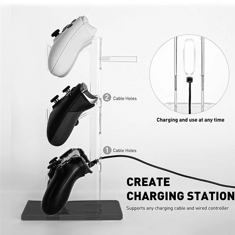 

【T07A】Универсальная подставка для игрового контроллера для PS5, PS4, PS3, держатель контроллеров Switch Pro, поддержка улучшенной игровой настройки