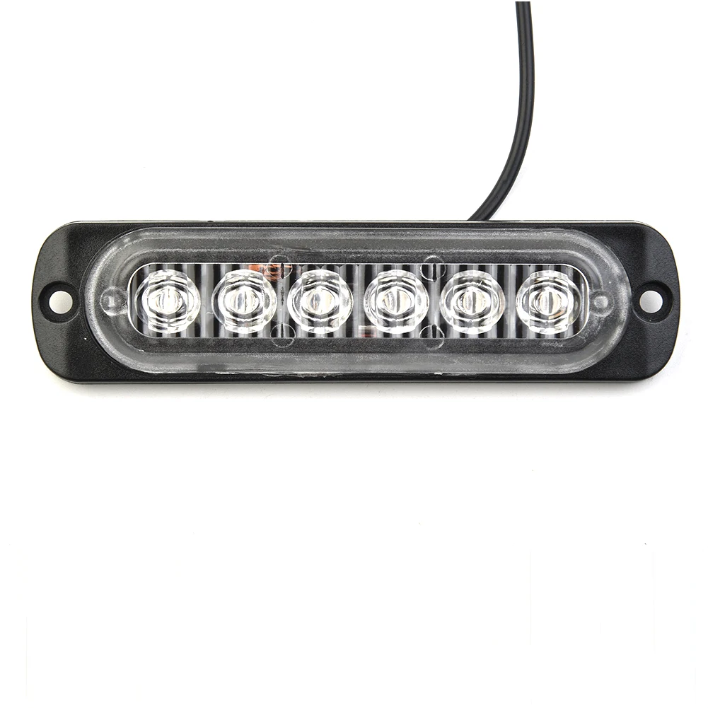 자동차 트럭 안전 긴급 램프, 항상 밝은 조명, 빨간색 6LED, DC 12-24V, 18W, 사이드 마커, 턴 라이트, 강한 빛 작업등