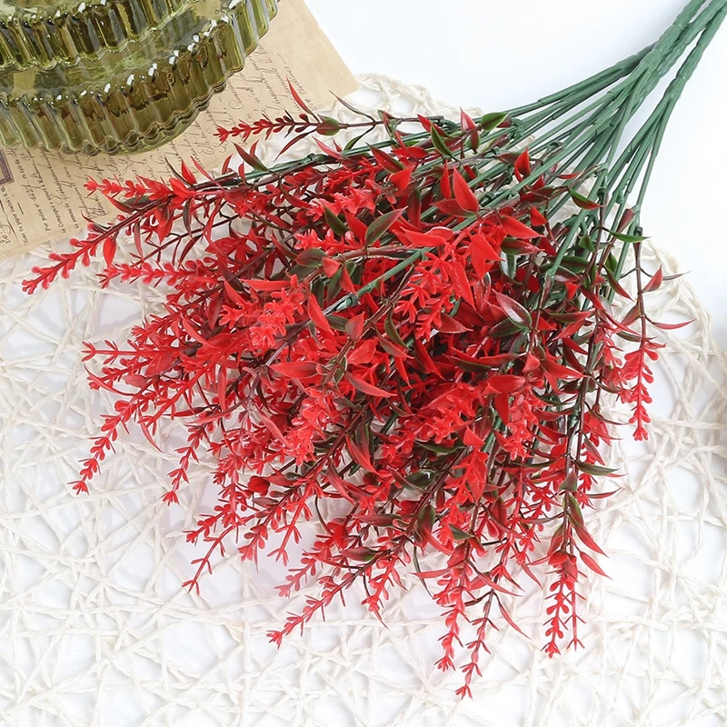6Pcs Künstliche Lavendel Blumen Bouquet Party Geschenk Hochzeit Dekoration Outdoor Gefälschte Pflanzen Für Home Room Decor DIY Garten Pflanzen – Detail 4