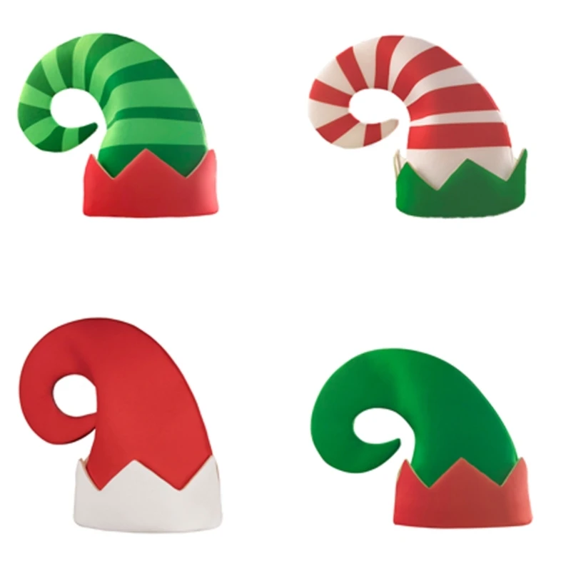 Christmas Unisex Hats Holiday Striped Elves Hats Adjustable Comfortable Hats Drop Shipping