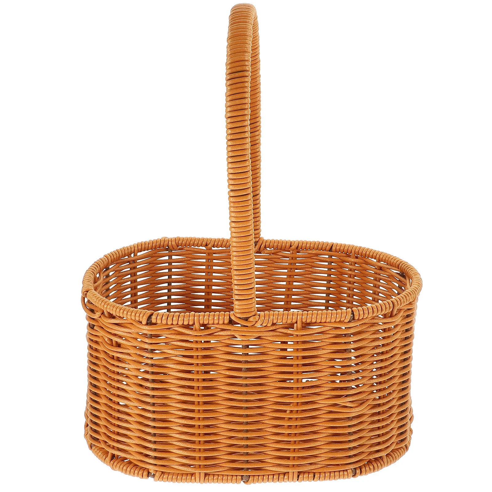 

Hand Woven With Handle Flower Storage Basket For Home Decor Multi-Function Woven Picnic Basket Portable Fruit Organizer Daily