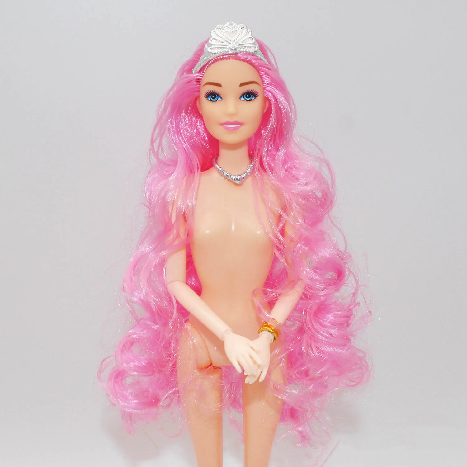 30cm European Fashion BABI Princess Nude Doll 1/6 BJD Joints Movable Nude Doll Pretty Colourful Curly Hair Girls Dress Up Toys
