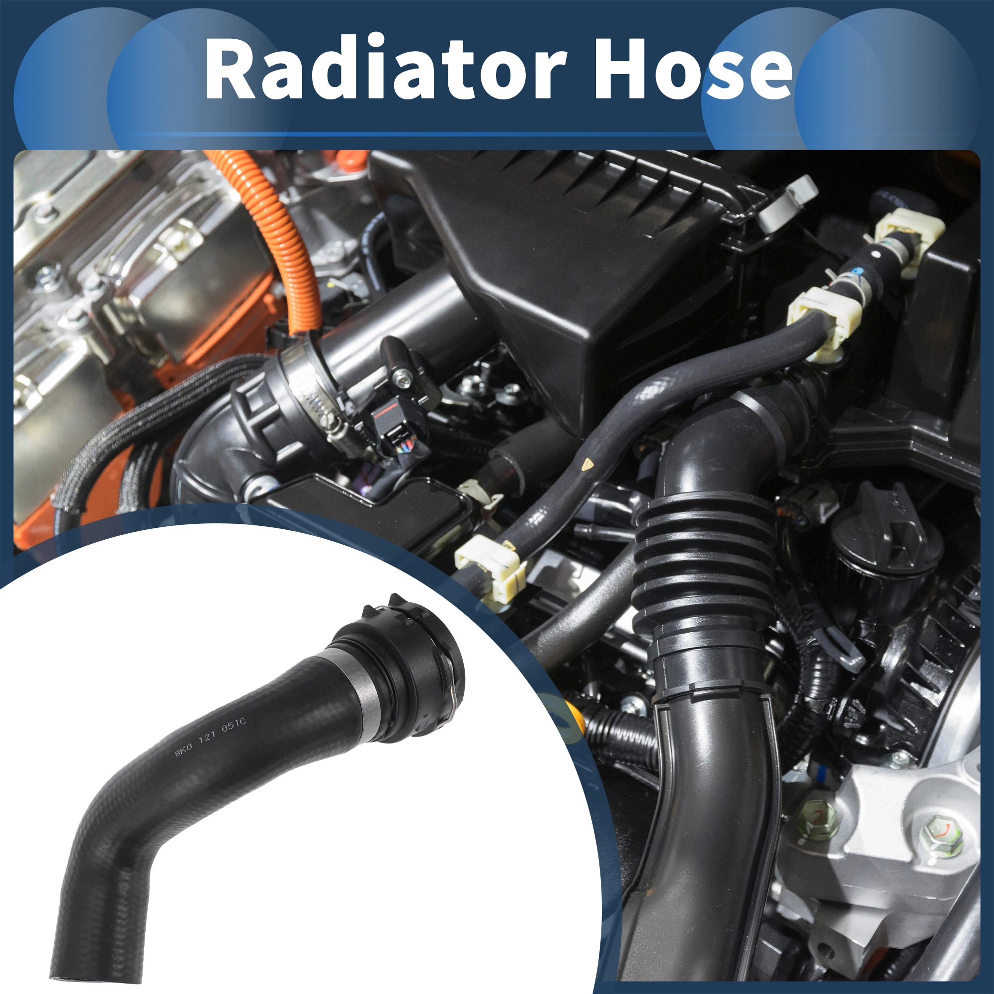 

Шланг радиатора UXCELL для Audi A4 Base 2009-2012, номер 8K0121051C, черный, 1 шт.