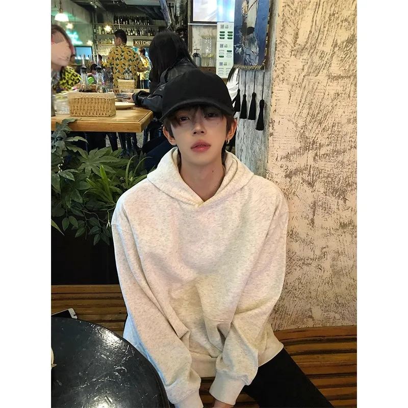 

Мужская толстовка-худи Heavyweight с цветочным принтом, весна-осень, белая, в американском ретро-стиле, с длинными рукавами, повседневная верхняя одежда