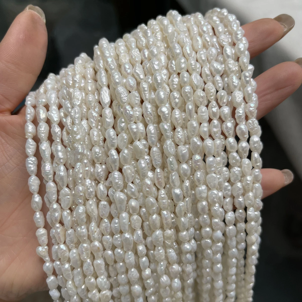 5-6mm White Natural Freshwater Pearls Irregular Punch Beads for Jewelry Making DIY Necklace Bracelet Accessories Semi-finished