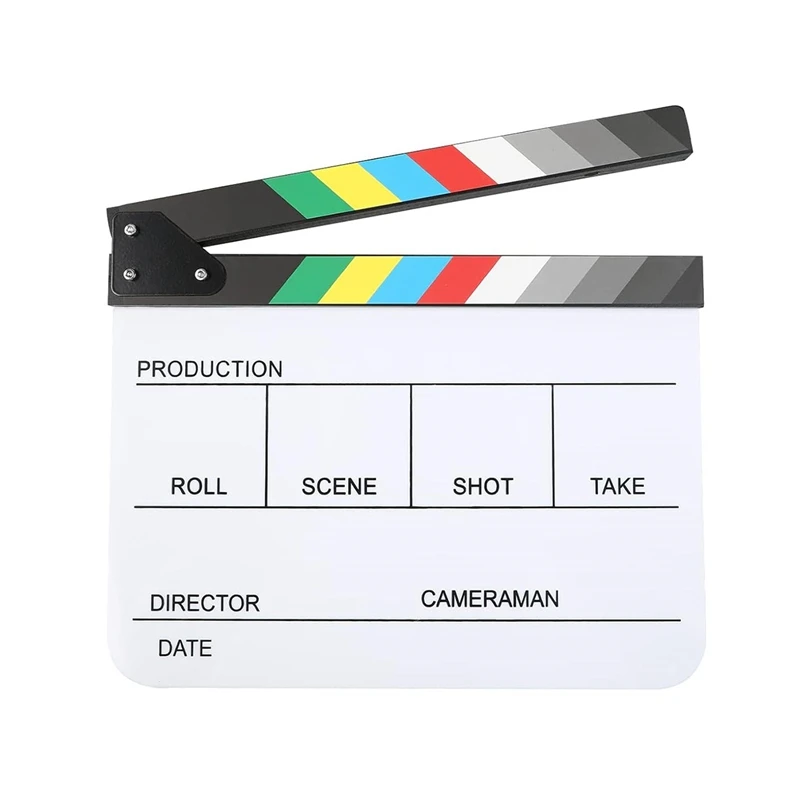 Acrylic Clapboard Dry Erase For TV Film Movie Director Cut Action Scene Clapboard With Marker Pen Eraser Easy Install