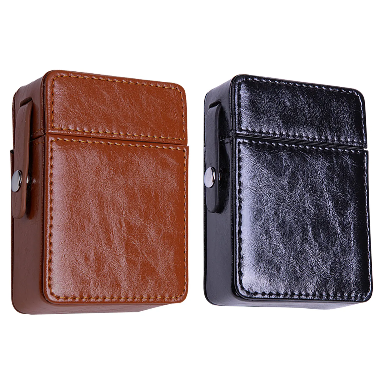 Leather Cigarette Case Lighter Holder Portable Business Card Case Storage Cigarette Box For Men And Women Cigarette Cases