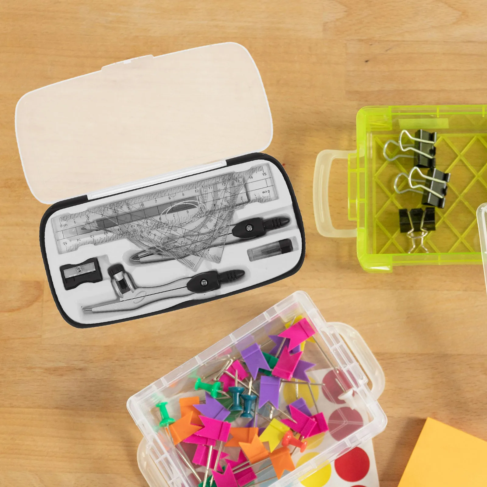 1 conjunto de régua transferidor geometria desenho ferramentas kit ângulo preciso medição suprimentos matemáticos para a escola