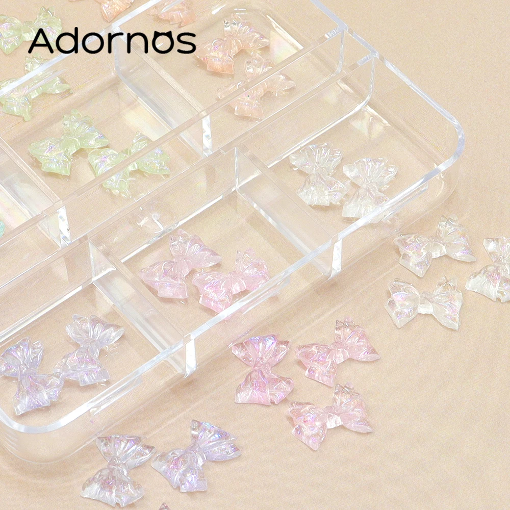 18 Pcs Bowknot Epoxy Resin Accessories Gilding Ice Translucent Butterfly Tie Valentine Crafts DIY Resin Jewelry Making Supplies