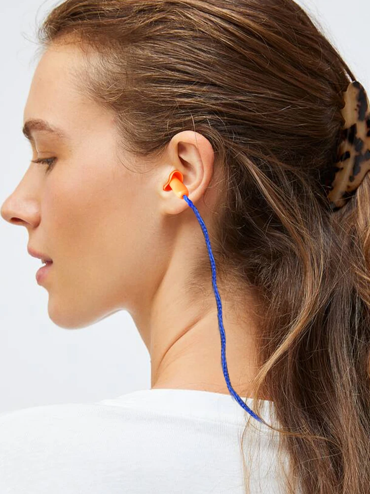 100pairs Sleeping Construction Hearing Protection With String Work Ear Plug Reusable Silicone Soft Study Sports Noise Cancelling