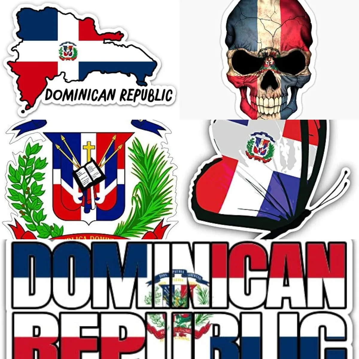 

Dominican Republic Map Flag Sticker Car Truck Decal Helmet Door Tool Box Locker Motorcycle Laptop Skateboard Window Accessories