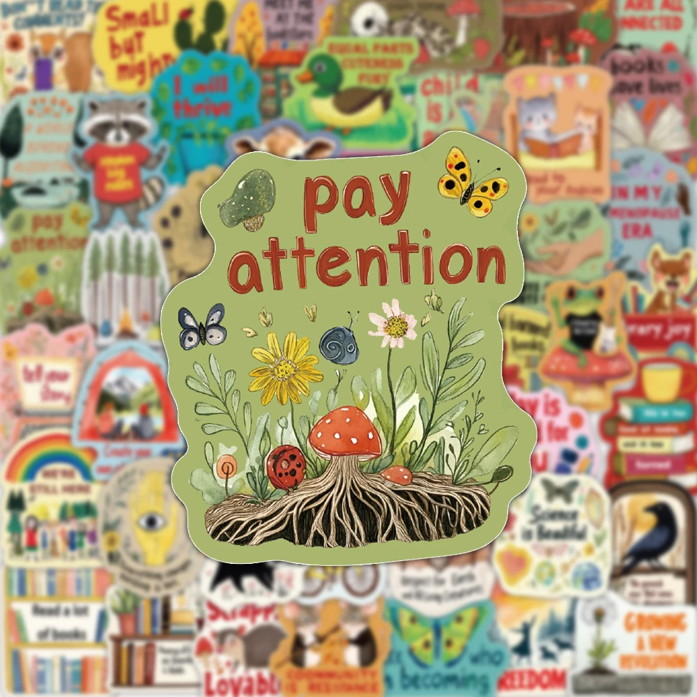 50 pezzi di cartone animato colore fiaba stile animale ispirazione adesivo decorazione creativa scrapbook cassa del telefono chitarra divertente decalcomania