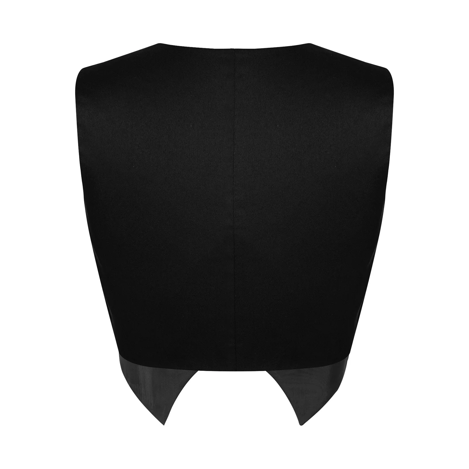 Women Asymmetrical Suit Vest Lady Sleeveless Button Waistcoat Tops for Office Formal Business Slim Fit Cropped Blazer Vests